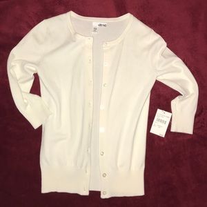 Cream/White Cardigan Sweater, S